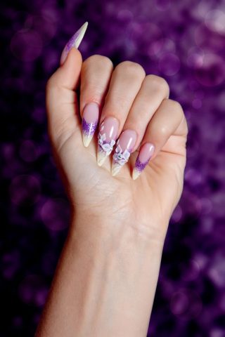 Beautiful purple manicure